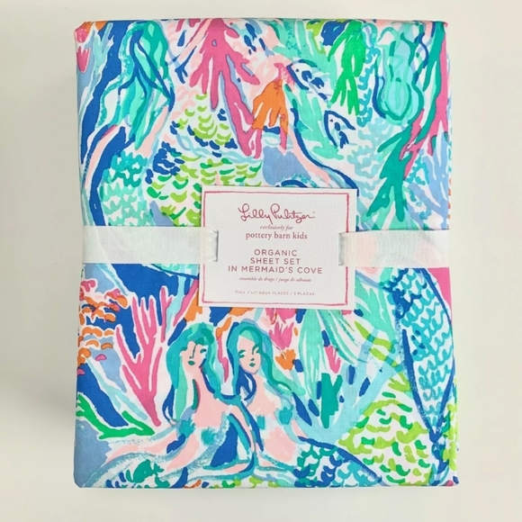 Lilly Pulitzer Pottery Barn Mermaid's Cove Full Sheet Set AND 1 MATCHING SHAM!! - Picture 3 of 15